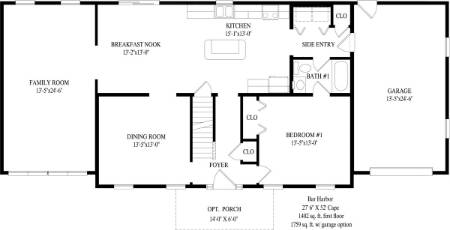 Bar Harbor Modular Home Floor Plan First Floor